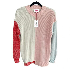 NWT Solid & Striped Sweater Max Asymmetrical Pullover Oversized Colorblock